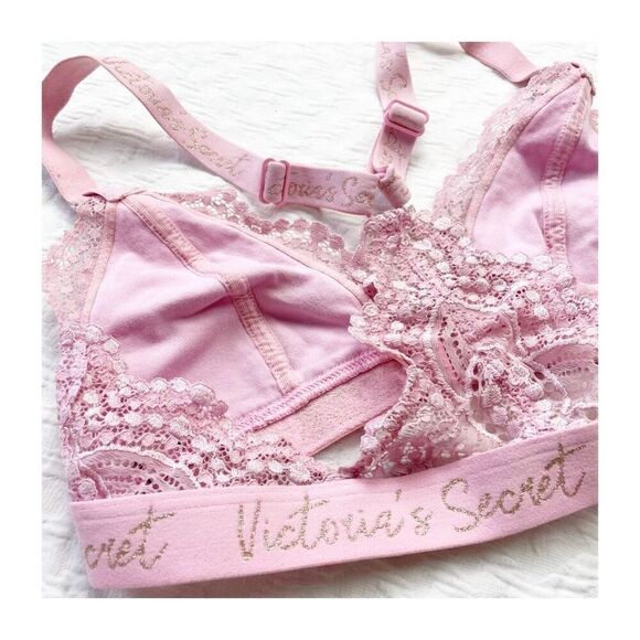 Buy 1 get 1 free Victorias Secret lace bralette light pink baby pink xs - Picture 6 of 6